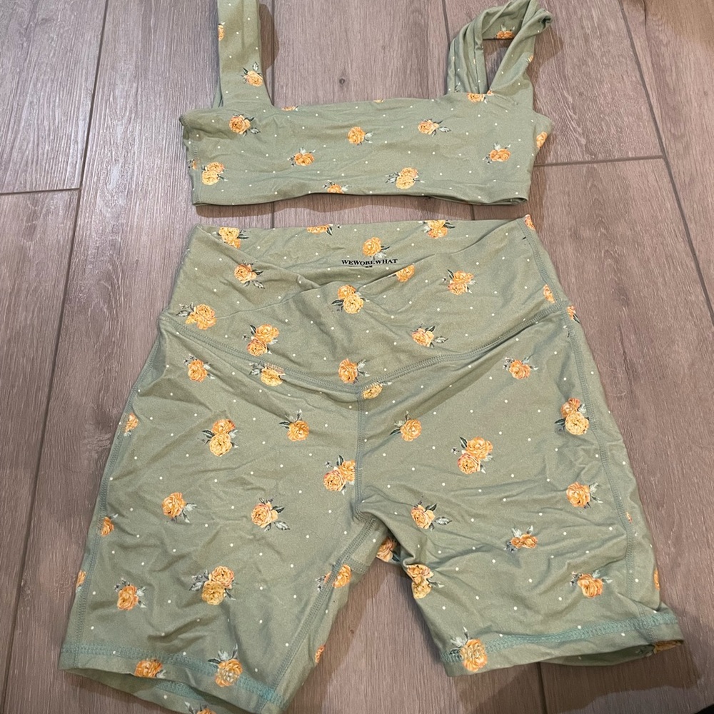 weworewhat bra/biker short set